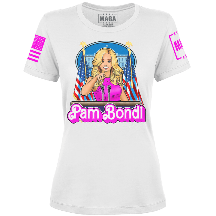 White / XS Pam Bondi V1 Ladies Tee maga trump