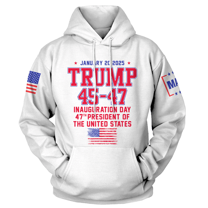 White / XS TRUMP 45-47 Hoodie maga trump