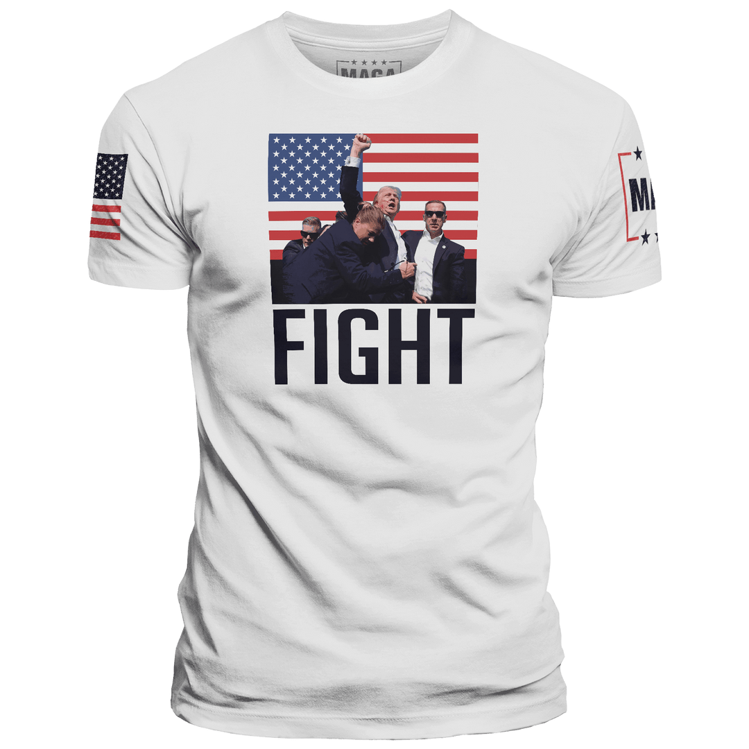 White / XS Trump Fight Iconic - USA Flag maga trump