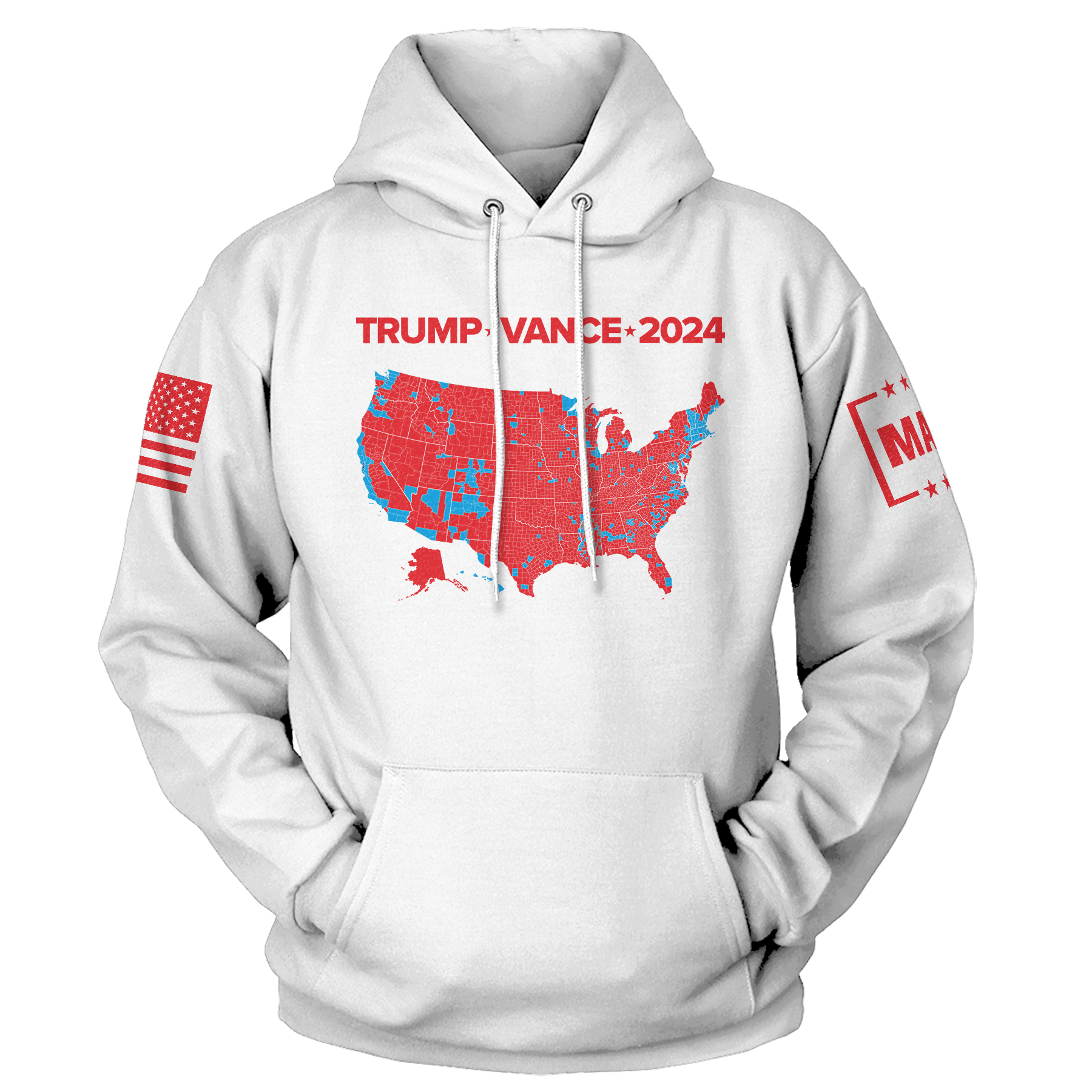 White / XS Trump Vance 2024 Electoral Map Hoodie maga trump