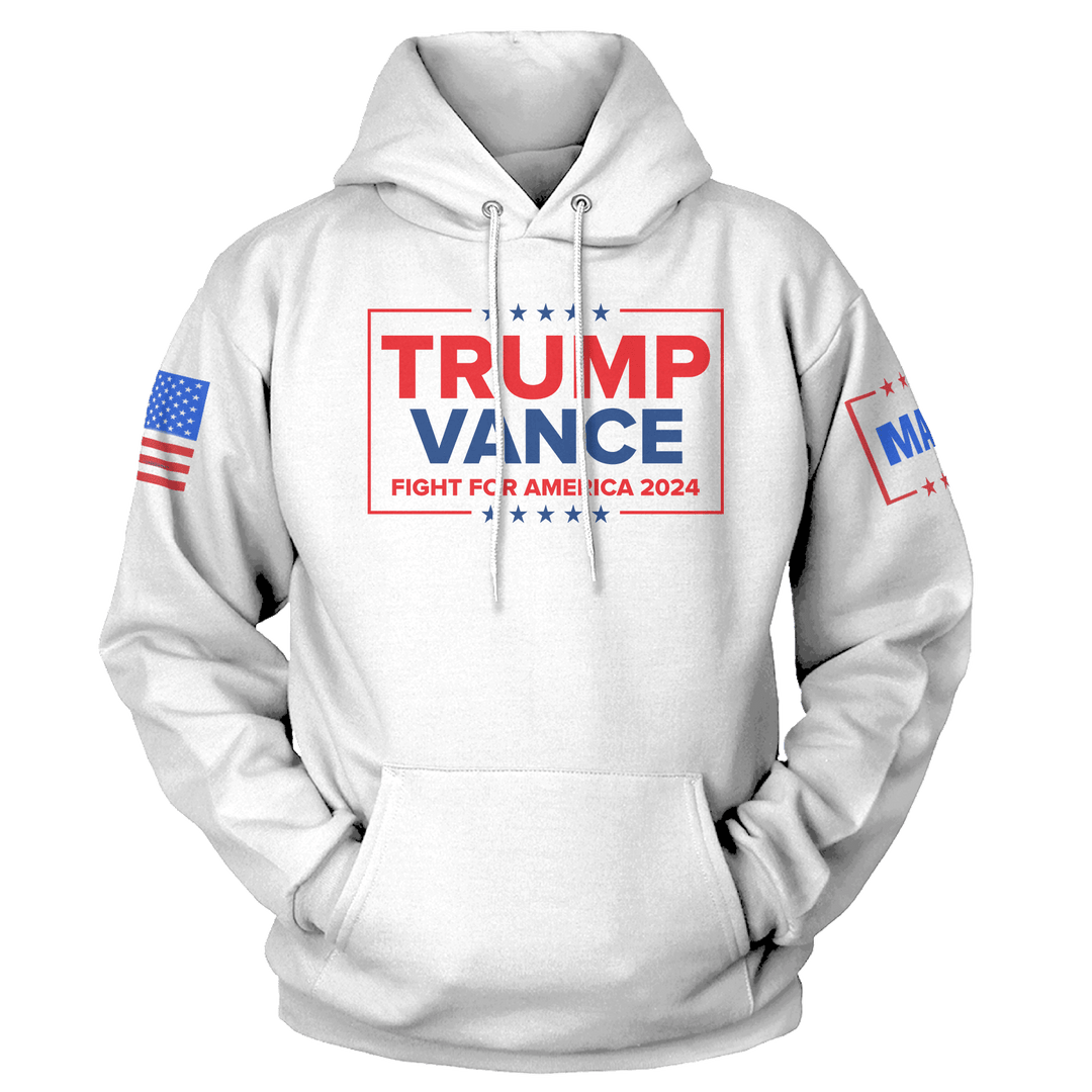 White / XS Trump Vance - Fight Hoodie maga trump