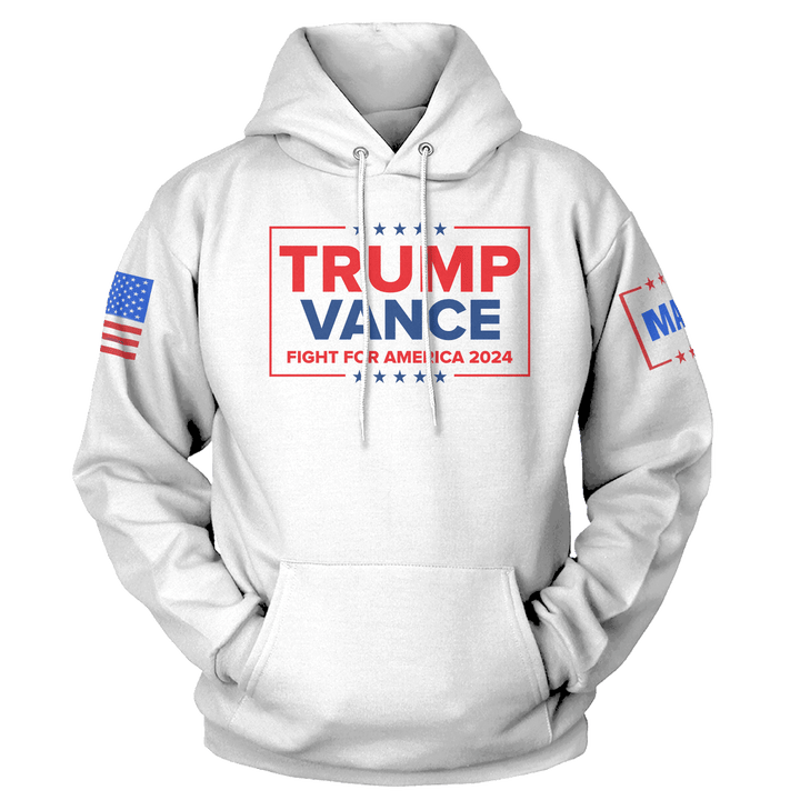 White / XS Trump Vance - Fight Hoodie maga trump