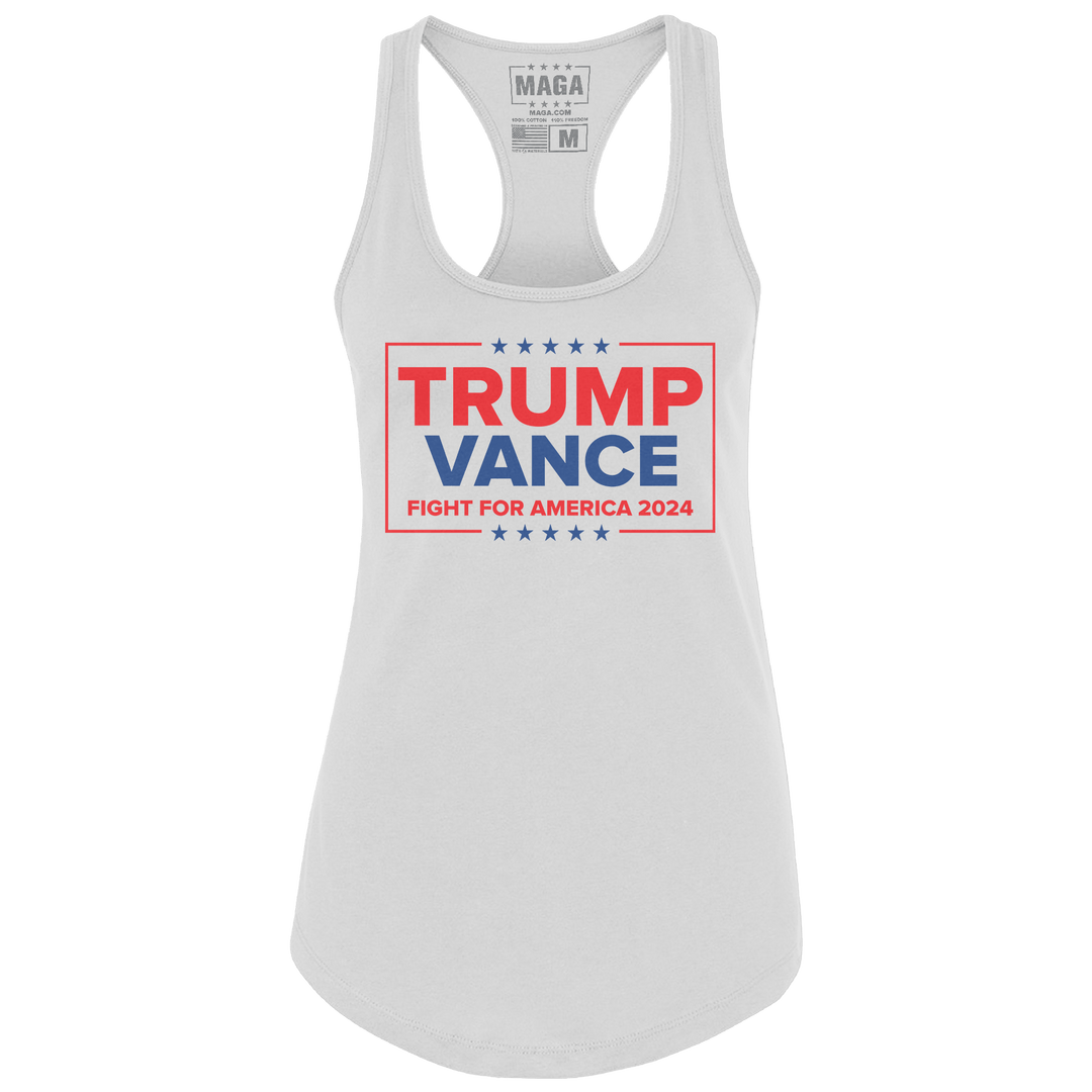 White / XS Trump Vance - Fight Racerback Tank Top maga trump