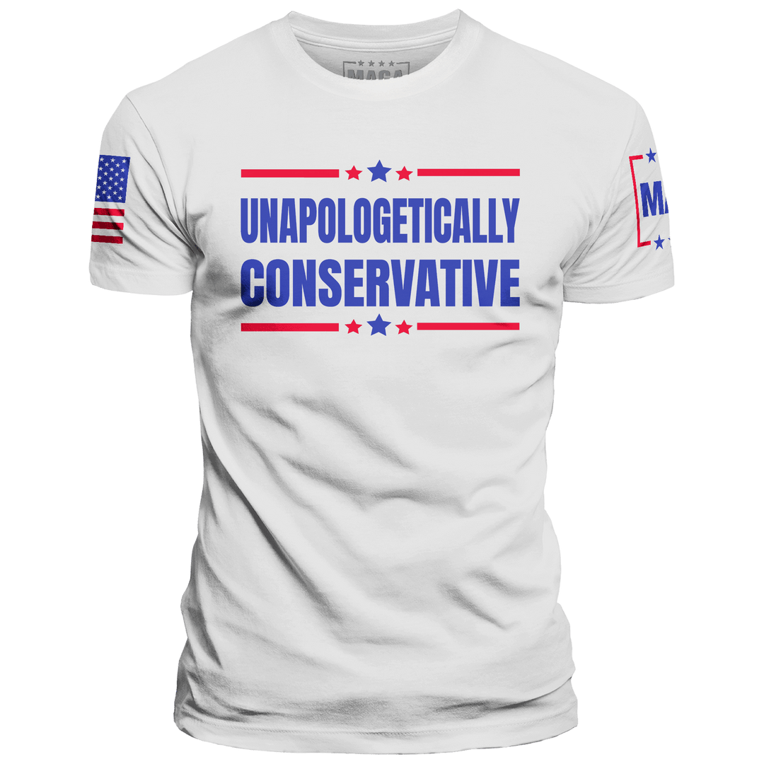 White / XS UNAPOLOGETICALLY CONSERVATIVE maga trump