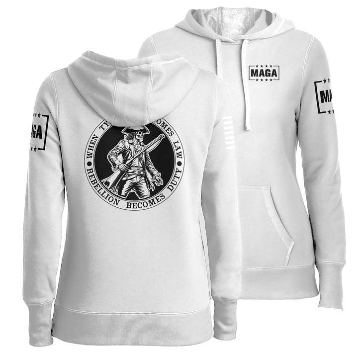 White / XS When Tyranny Become Law PatriotLadies Hoodie maga trump