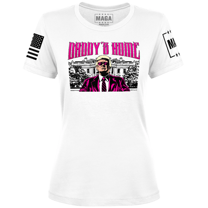 Women's Tee / White / XS Daddys Home maga trump