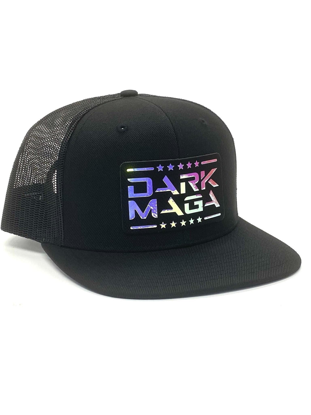 Wool blend flatbill trucker / Black Dark MAGA Terminator Style Flatbill Hat maga trump