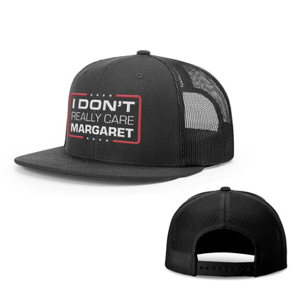 Wool blend flatbill trucker / Black I Don't Really Care Margaret Flat Bill Hat maga trump