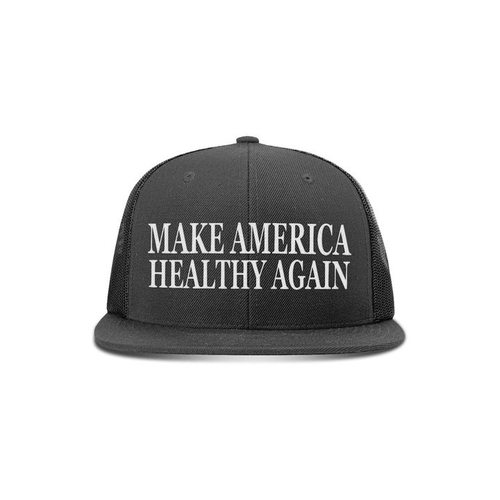 Wool blend flatbill trucker / Black Make America Healthy Again Flat Bill Hat maga trump