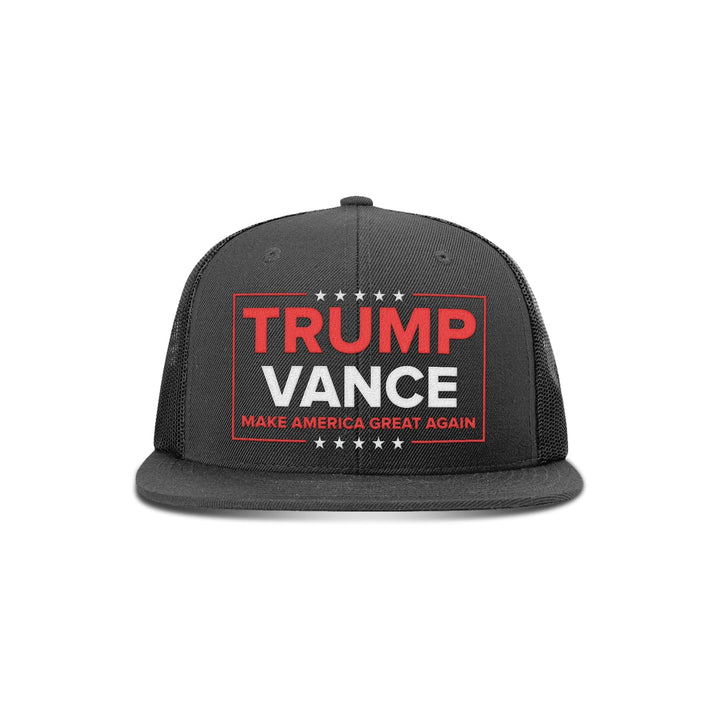 Wool blend flatbill trucker / Black Trump Vance Flat Bill Hat maga trump