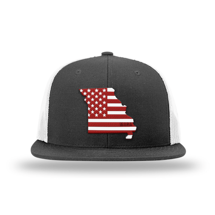 Wool blend flatbill trucker / Black/ White / OS Missouri is MAGA Country Hat maga trump