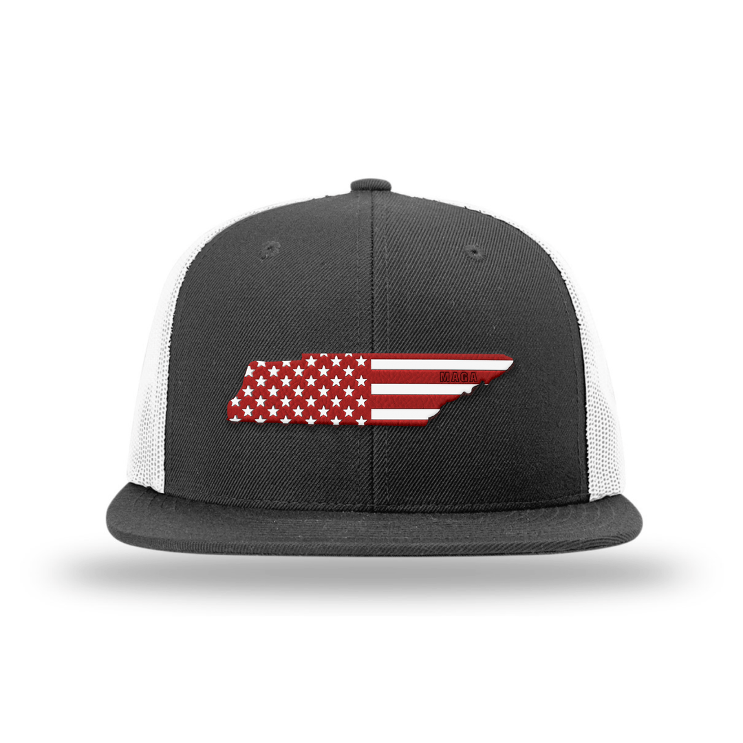 Wool blend flatbill trucker / Black/ White / OS Tennessee is MAGA Country Hat maga trump