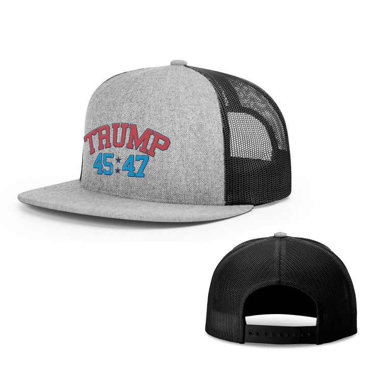 Wool blend flatbill trucker / Heather Grey/ Black Trump 45 47 Flat Bill Hat maga trump