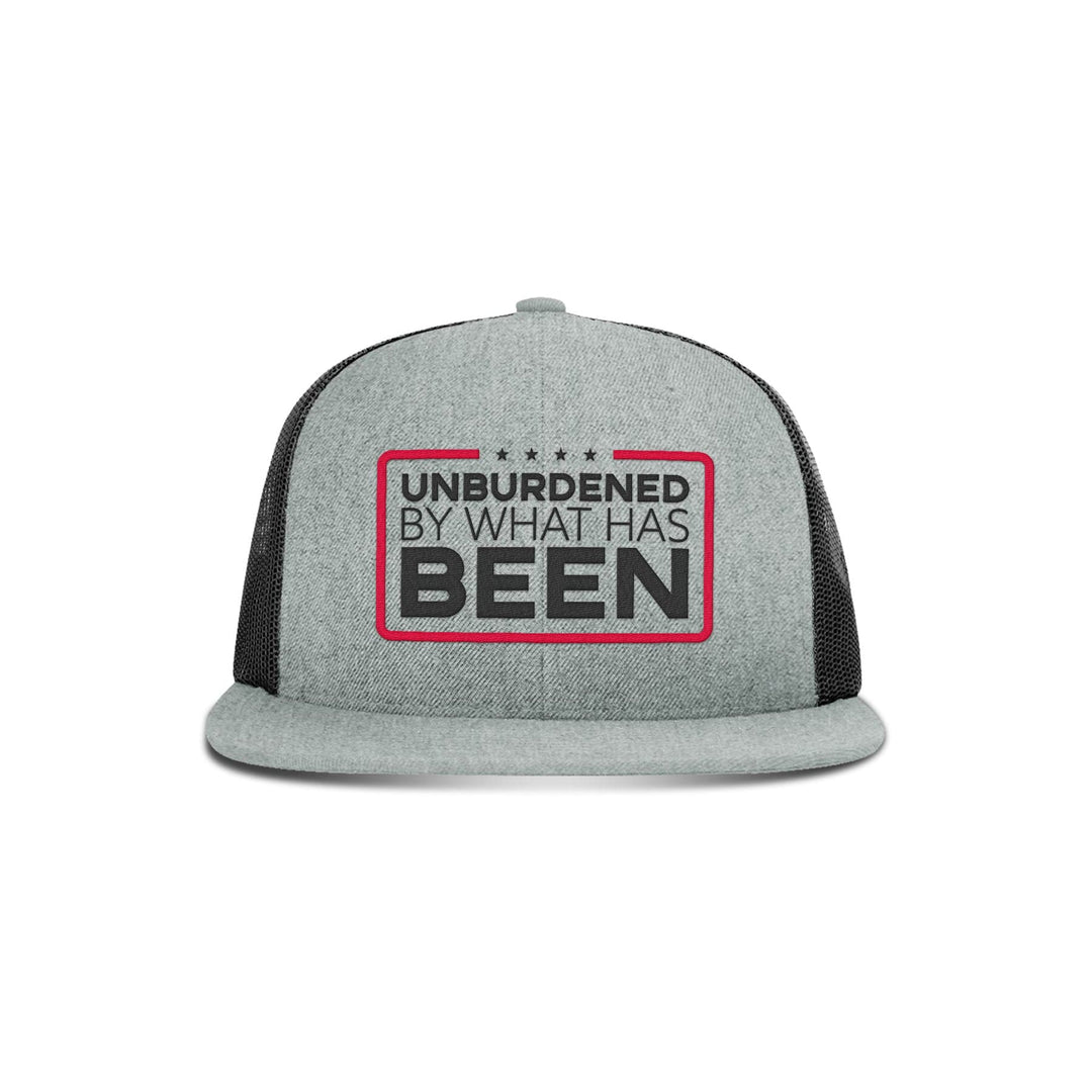 Wool blend flatbill trucker / Heather Grey/ Black Unburdened by What Has Been Flat Bill Hat maga trump