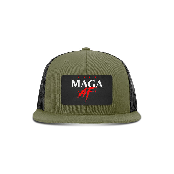 Wool blend flatbill trucker / Loden/ Black MAGA AF Patch Flat Bill Hat maga trump