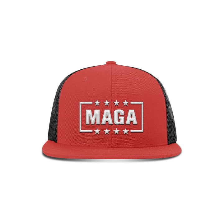 Wool blend flatbill trucker / Red/ Black MAGA Hat maga trump