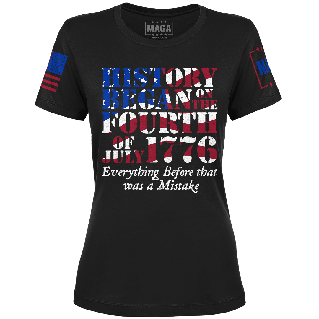 XS / Black History Began In 1776 Ladies Tee maga trump