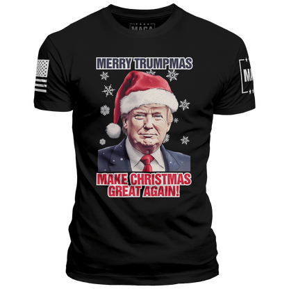 XS / Black Merry Trumpmas - December 2023 Shirt of the Month Exclusive Design maga trump