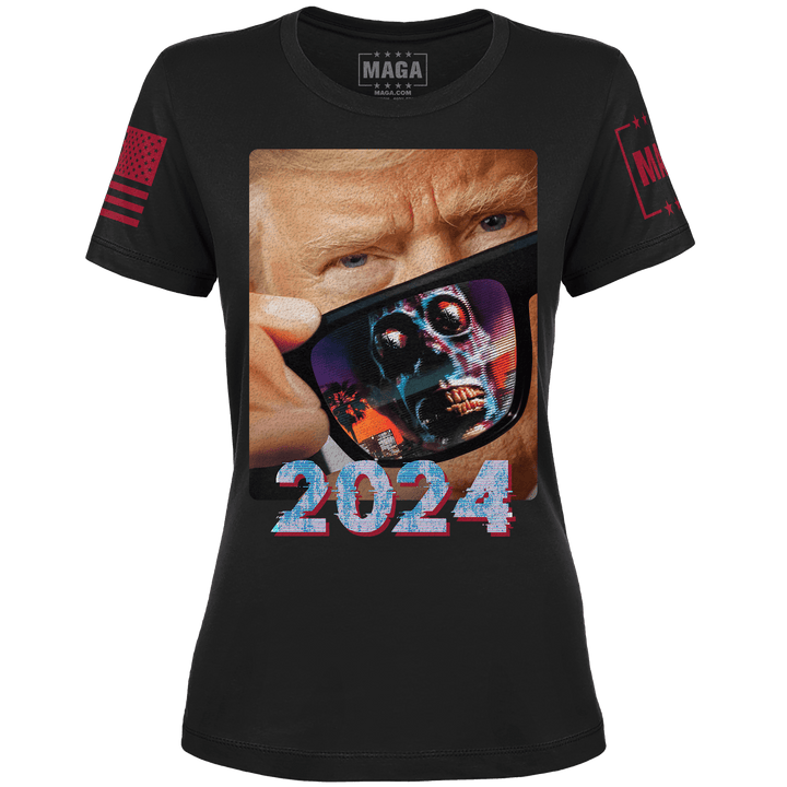 XS / Black Trump 2024 They Live Ladies Tee maga trump