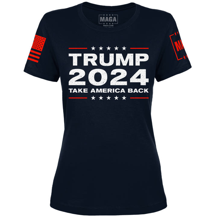 XS / Midnight Navy Take America Back Ladies Tee maga trump